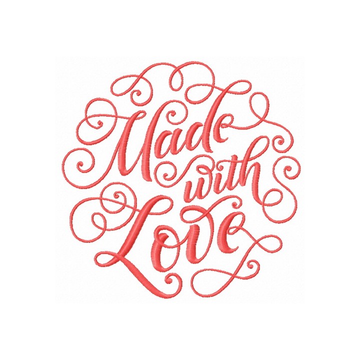 Made with love embroidery design - Embroidery Design