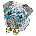Preview of the Posh Pug-Dog 2 embroidery design featuring a stylish pug motif for dog lovers.