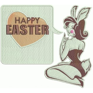 Sexy bunny girl embroidery design - Embroidery Design