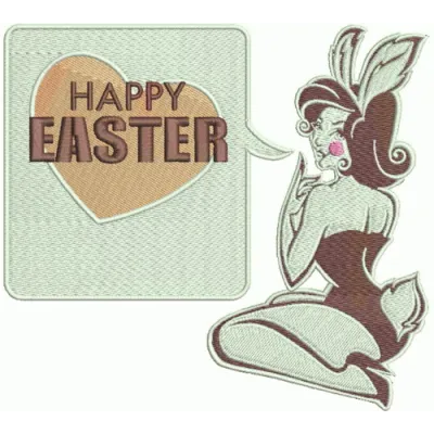 Preview of a sexy bunny girl embroidery design featuring playful motifs for girls and women.