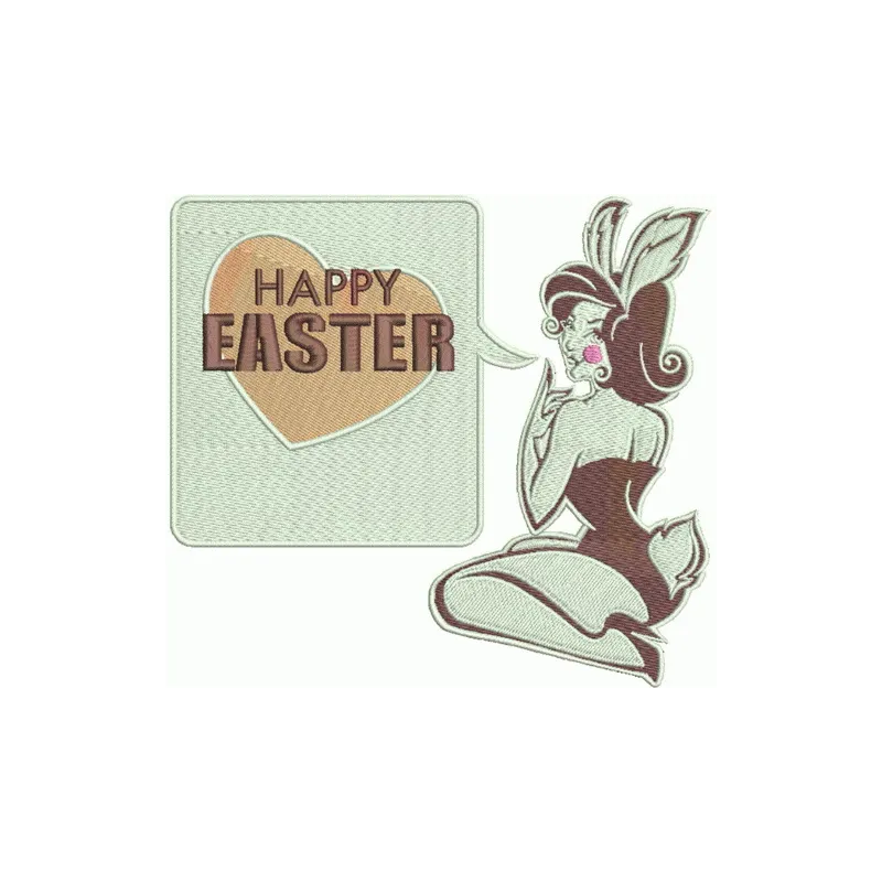 Preview of a sexy bunny girl embroidery design featuring playful motifs for girls and women.