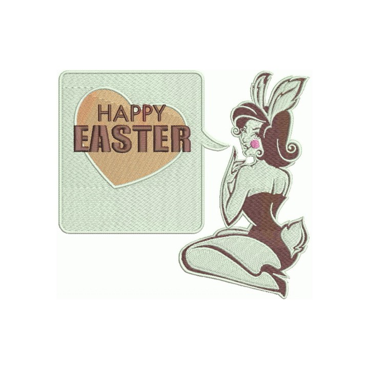 Sexy bunny girl embroidery design - Embroidery Design