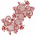 Flower decoration 3 embroidery design showcasing a vibrant floral ornament for various stitching projects.