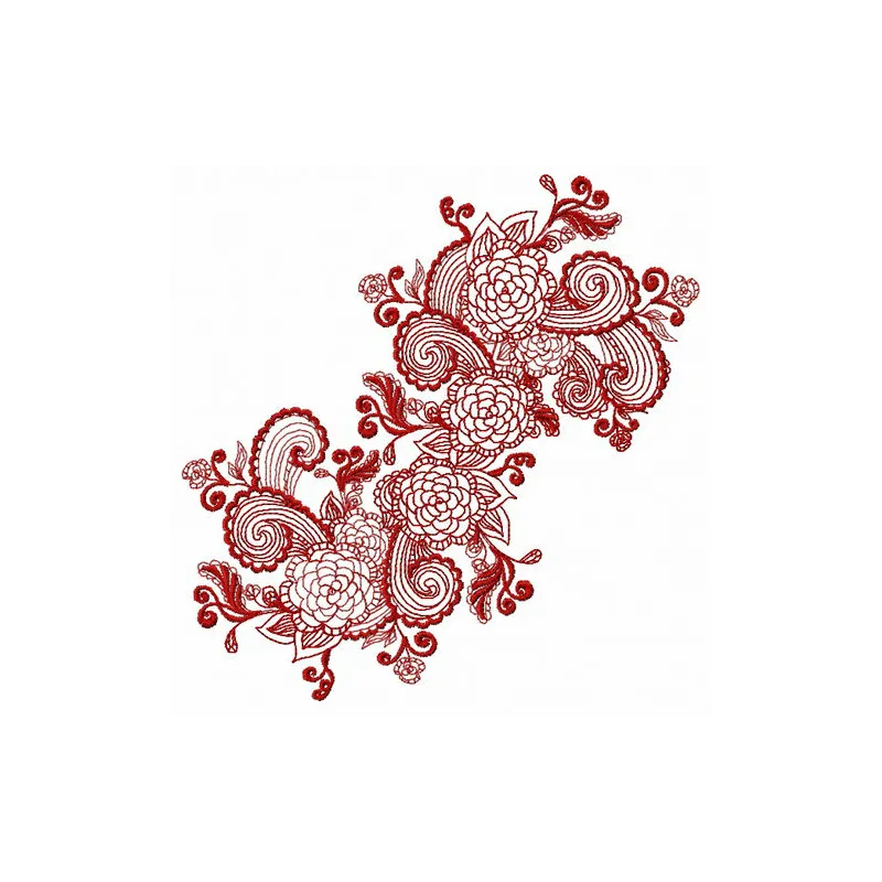 Flower decoration 3 embroidery design showcasing a vibrant floral ornament for various stitching projects.