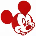 Cheerful Mickey embroidery design featuring a playful Mickey Mouse, perfect for embellishing t-shirts and tote bags.