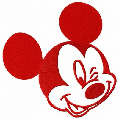 Cheerful Mickey embroidery design featuring a playful Mickey Mouse, perfect for embellishing t-shirts and tote bags.