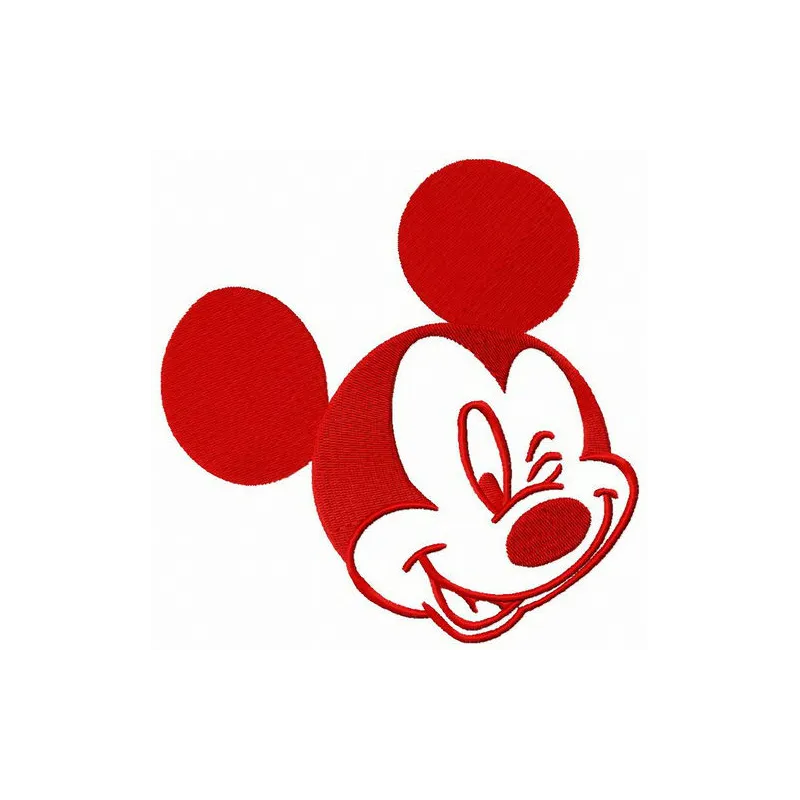 Cheerful Mickey embroidery design featuring a playful Mickey Mouse, perfect for embellishing t-shirts and tote bags.