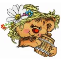 Preview of the Rustic Bear with Honey Pot 4 embroidery design, featuring a charming bear and honey pot motif.