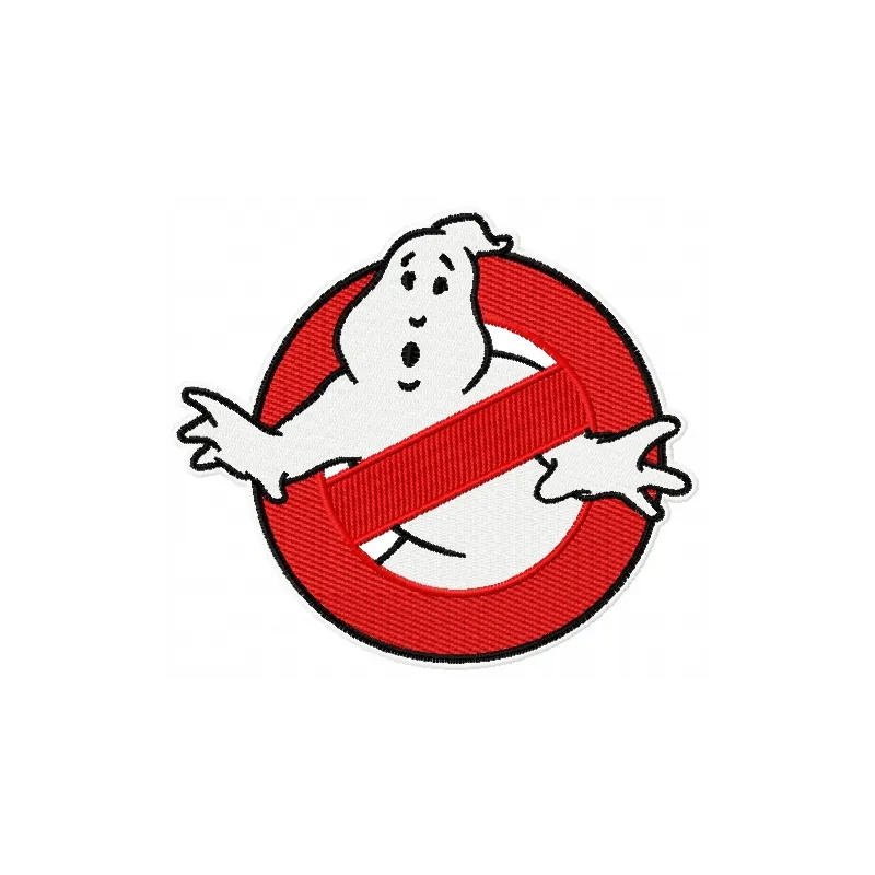 Ghostbusters logo embroidery design, perfect for stitching on jackets, bags, and more for fans of the franchise.