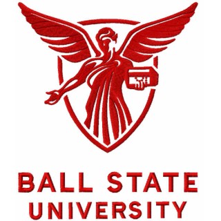 Ball State University logo embroidery design