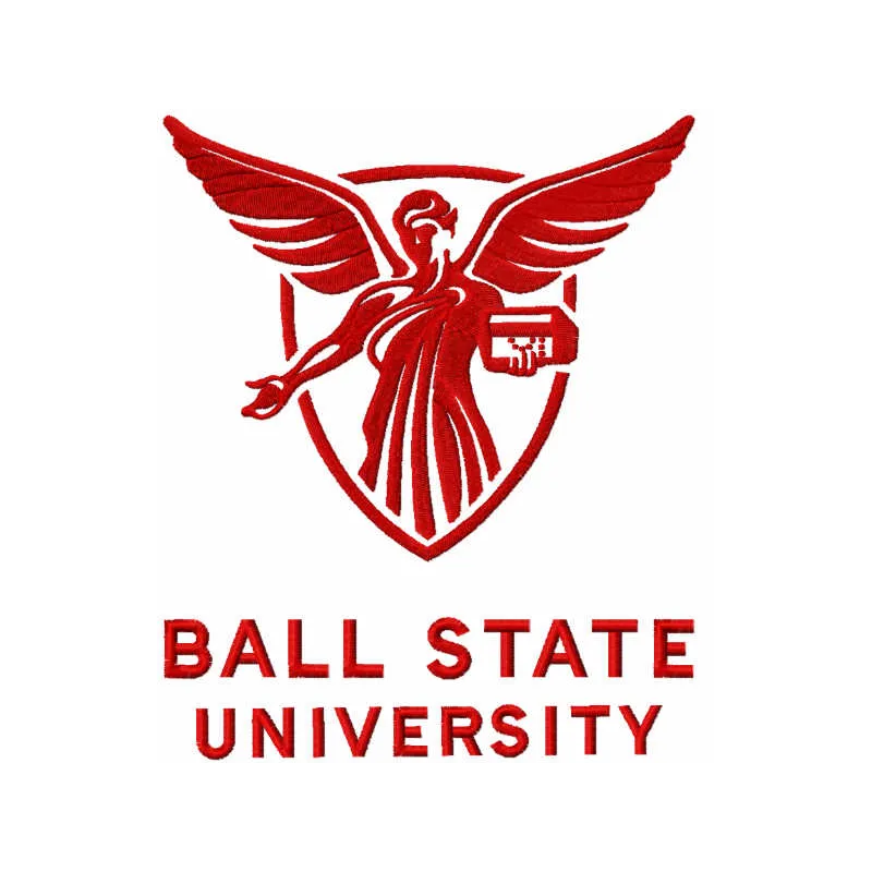 Ball State University logo embroidery design