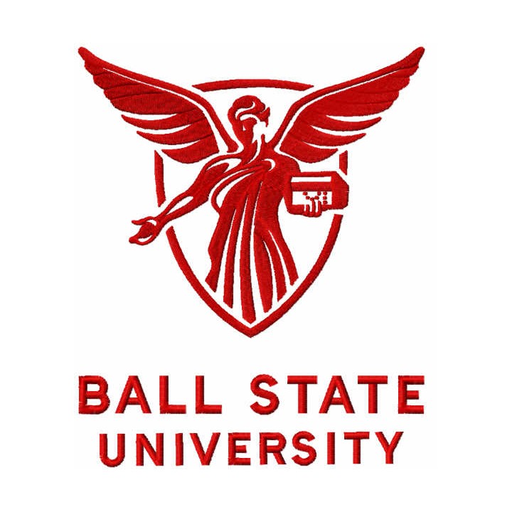 Ball State University logo embroidery design