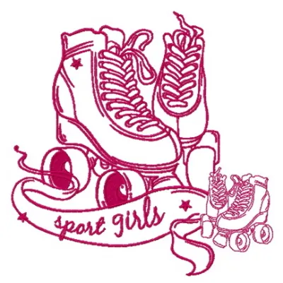 Sport girls 2 embroidery design featuring dynamic female athletes, perfect for lively stitching projects.