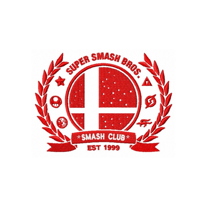 Smash club logo embroidery design - Embroidery Design