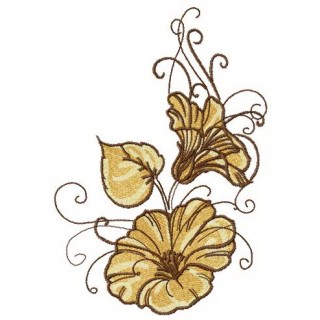 Bindweed flowers embroidery design - Embroidery Design