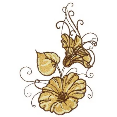 Bindweed flowers embroidery design showcasing delicate floral motifs suitable for various stitching projects.