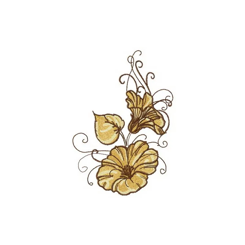 Bindweed flowers embroidery design showcasing delicate floral motifs suitable for various stitching projects.