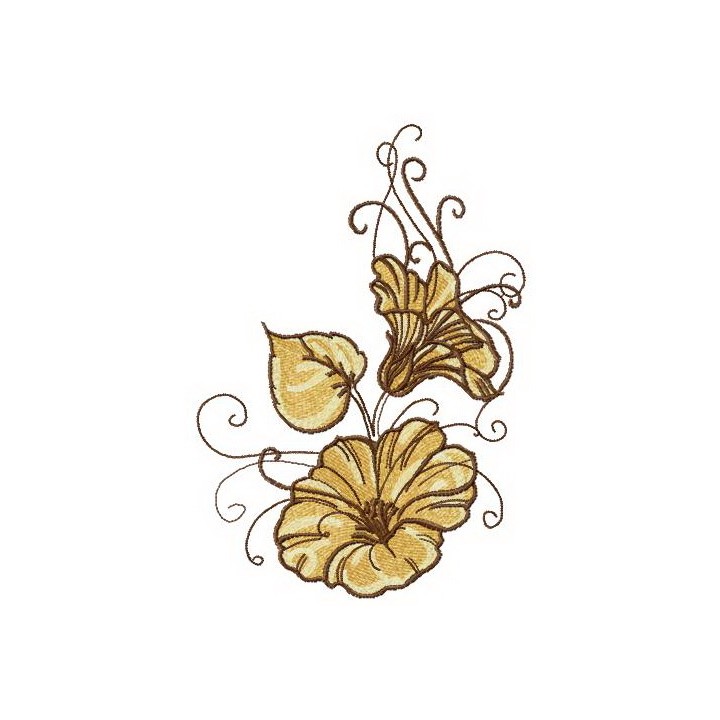 Bindweed flowers embroidery design - Embroidery Design