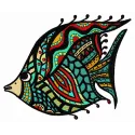 Mosaic fish 3 embroidery design featuring colorful patterns ideal for stitching on apparel and home decor.