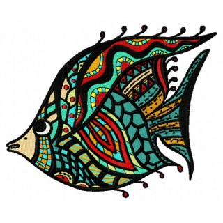 Mosaic fish 3 embroidery design - Embroidery Design