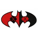 Harley Quinn Batman embroidery design featuring vibrant colors and dynamic stitching patterns inspired by Suicide Squad.