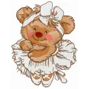 Preview of the Bear the Ballerina 2 embroidery design featuring a charming teddy bear in a ballet pose.