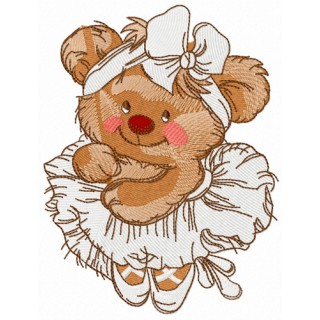 Bear the ballerina 2 embroidery design - Embroidery Design