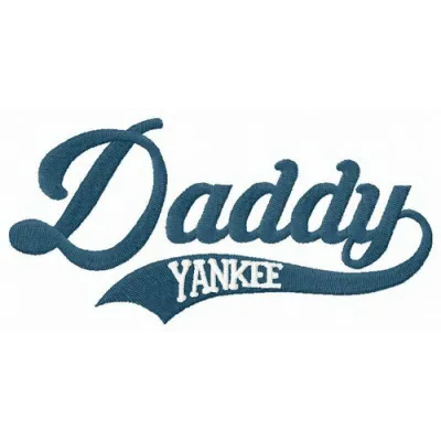 Daddy Yankee inspired embroidery design featuring a dynamic baseball theme, ideal for caps and t-shirts.