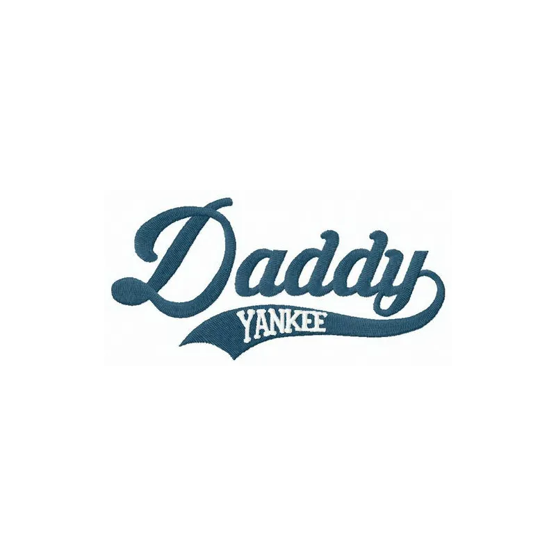 Daddy Yankee inspired embroidery design featuring a dynamic baseball theme, ideal for caps and t-shirts.