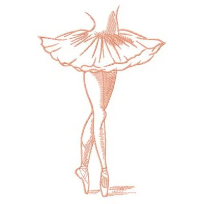 Preview of a ballerina's pointe dance embroidery design featuring elegant stitched motifs for dance enthusiasts.