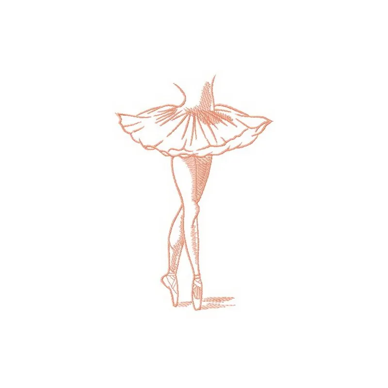 Preview of a ballerina's pointe dance embroidery design featuring elegant stitched motifs for dance enthusiasts.