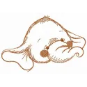 Shy elephant baby embroidery design featuring a cute, playful motif ideal for baby onesies and blankets.