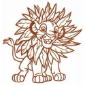 Embroidery design of a Jungle costume for Simba, inspired by The Lion King, perfect for kids' apparel.