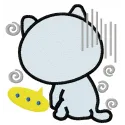 Preview of a resentful cat embroidery design featuring a whimsical feline expression, perfect for stitching on apparel.