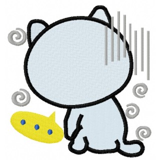 Resentful cat embroidery design - Embroidery Design