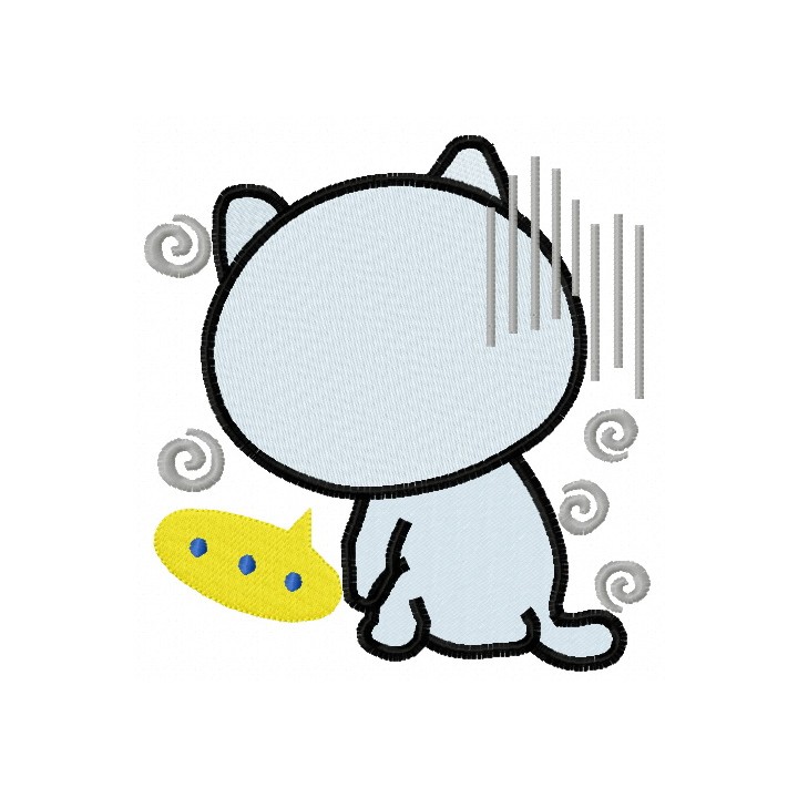 Resentful cat embroidery design - Embroidery Design