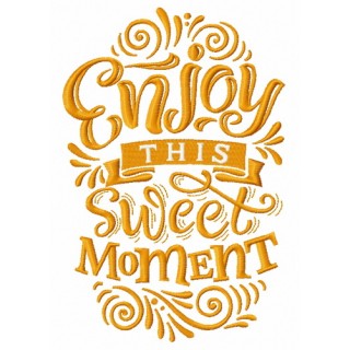 Enjoy this sweet moment embroidery design - Embroidery Design