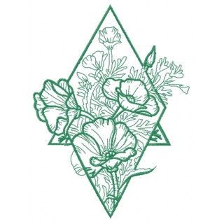 Composition with poppies 3 embroidery design - Embroidery Design