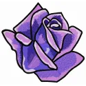 Preview of a beautiful purple rose embroidery design suitable for various fabric projects.