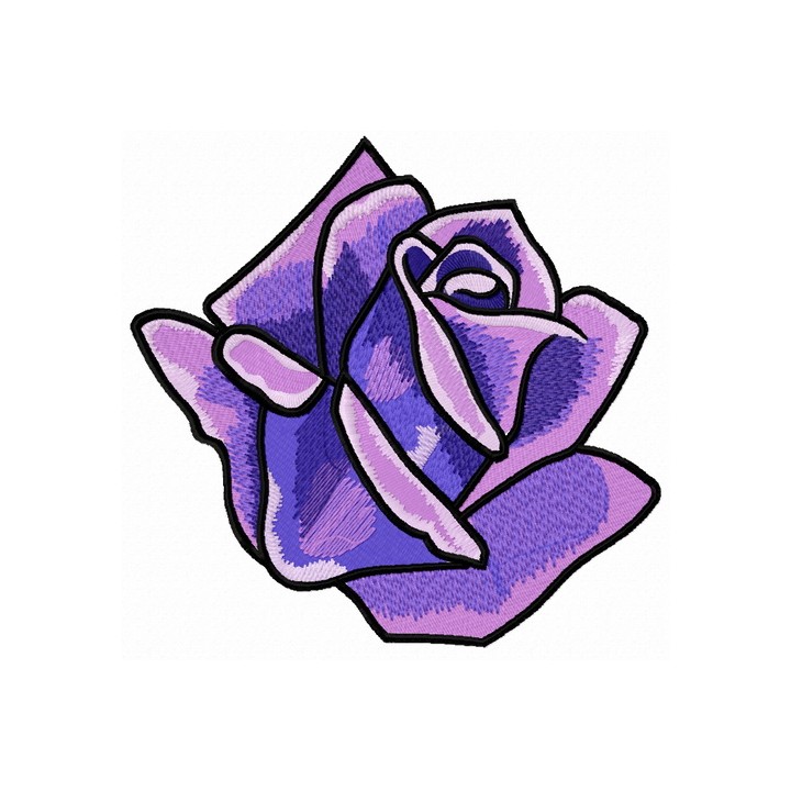 Purple rose embroidery design - Embroidery Design