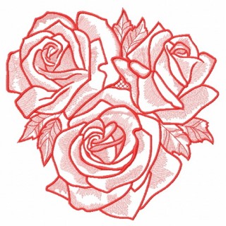 Rose bouquet 3 embroidery design - Embroidery Design
