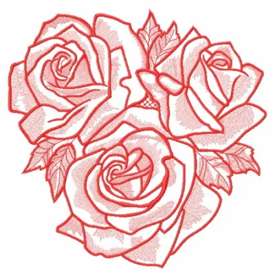 Rose bouquet 3 embroidery design featuring intricate floral motifs, perfect for embellishing towels and tote bags.