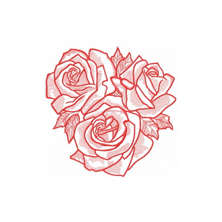 Rose bouquet 3 embroidery design - Embroidery Design
