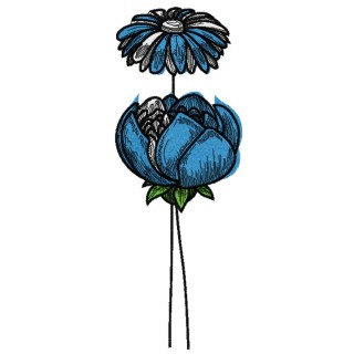 Blue meadow 10 embroidery design - Embroidery Design