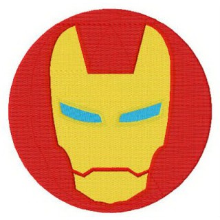 Iron Man round badge embroidery design - Embroidery Design