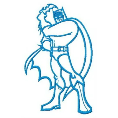 Batman’s attack embroidery design featuring a dynamic action scene, perfect for stitching on t-shirts and hoodies.