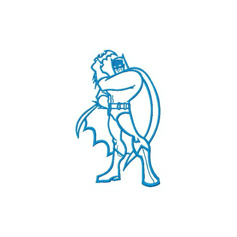 Batman’s attack embroidery design featuring a dynamic action scene, perfect for stitching on t-shirts and hoodies.