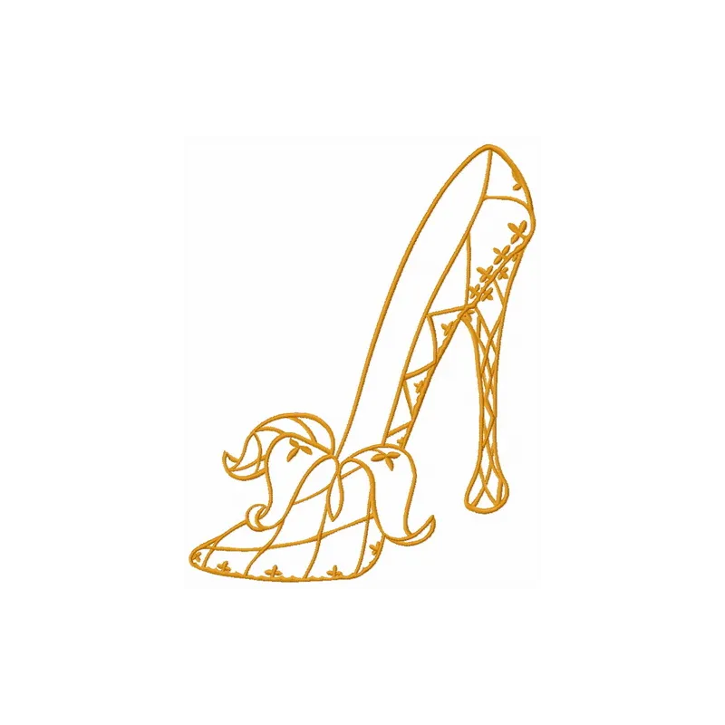 Harlequin high heels 2 embroidery design showcasing vibrant colors, ideal for stylish apparel and accessories.