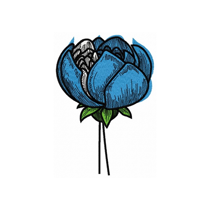 Blue meadow 3 embroidery design - Embroidery Design