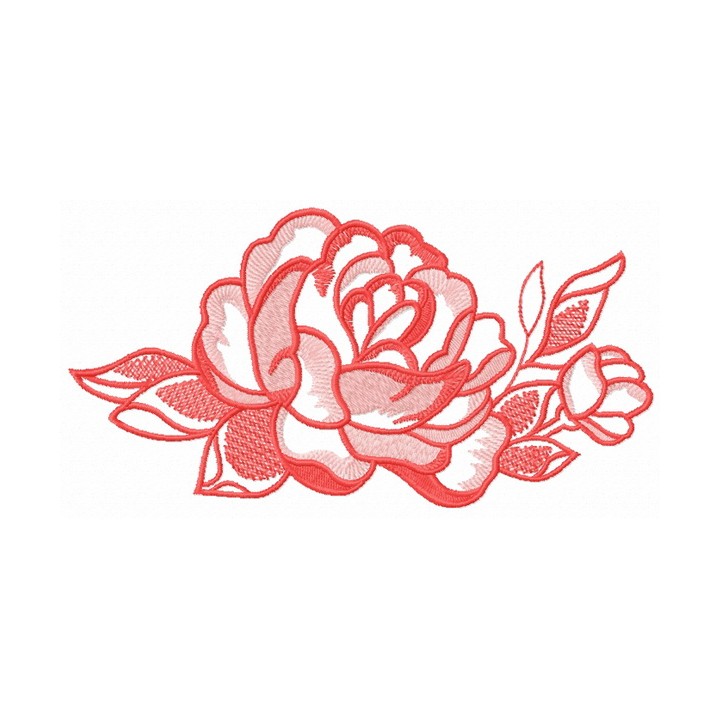 Adorable rose decoration 3 embroidery design - Embroidery Design